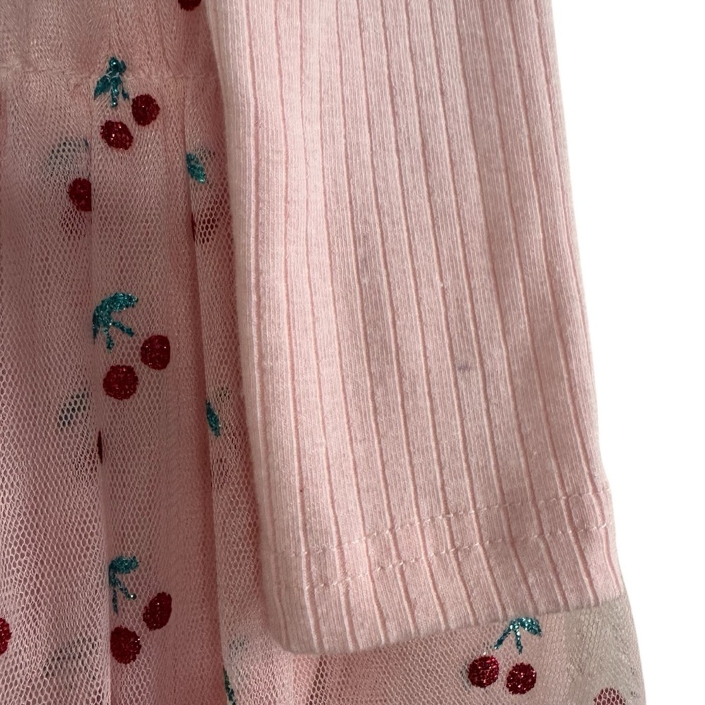 Badgley Mischka Cherry Pink Dress w/Headband Tutu Skirt Baby Girl Size 6-9M NWT - Picture 4 of 5